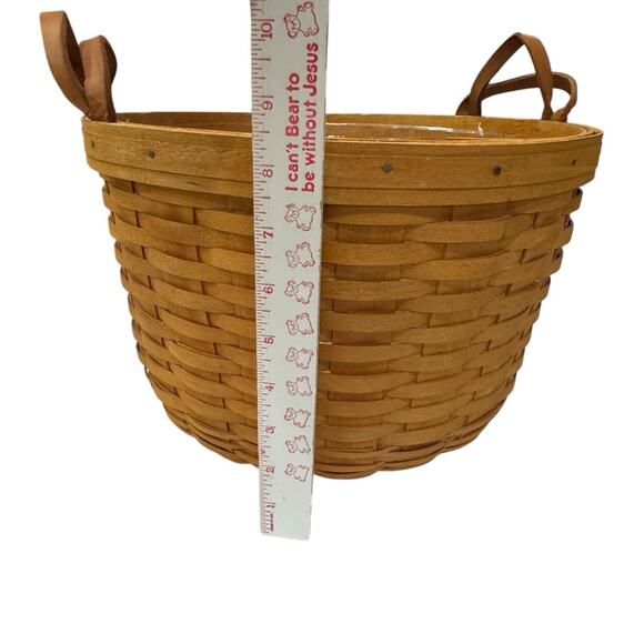 Vintage 1997 Longaberger corn basket Large Woven Basket with Handles & liner - Picture 9 of 11
